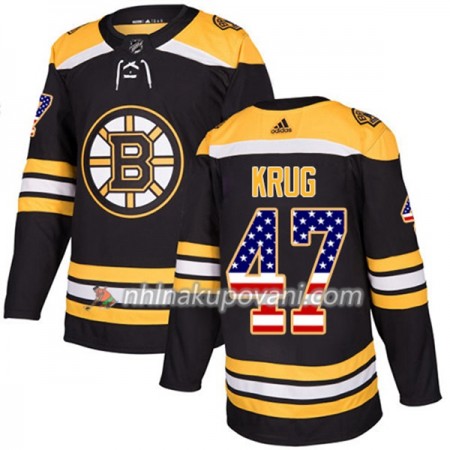 Boston Bruins Dresy Torey Krug 47 2017-2018 USA Flag Fashion Černá Adidas Authentic - Pánské Boston Bruins Dresy Torey Krug 47 2017-2018 USA Flag Fashion Černá Adidas Authentic - Pánské